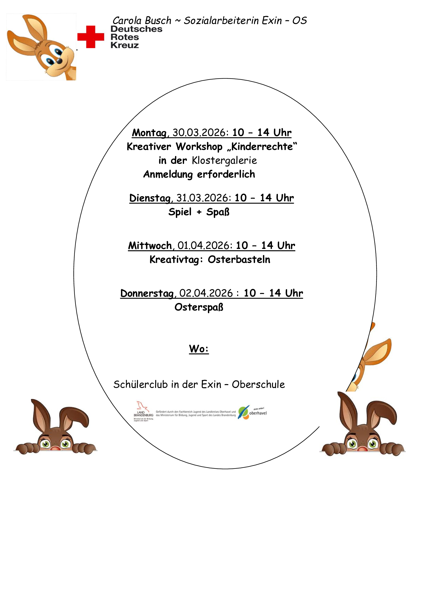 Osterferien 2026 Carola